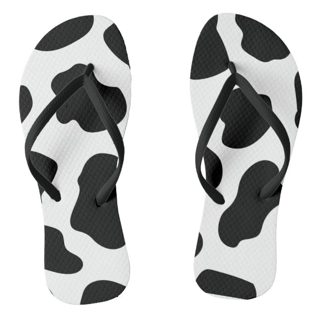 Tongs Impression de vache blanche noire (Semelle)