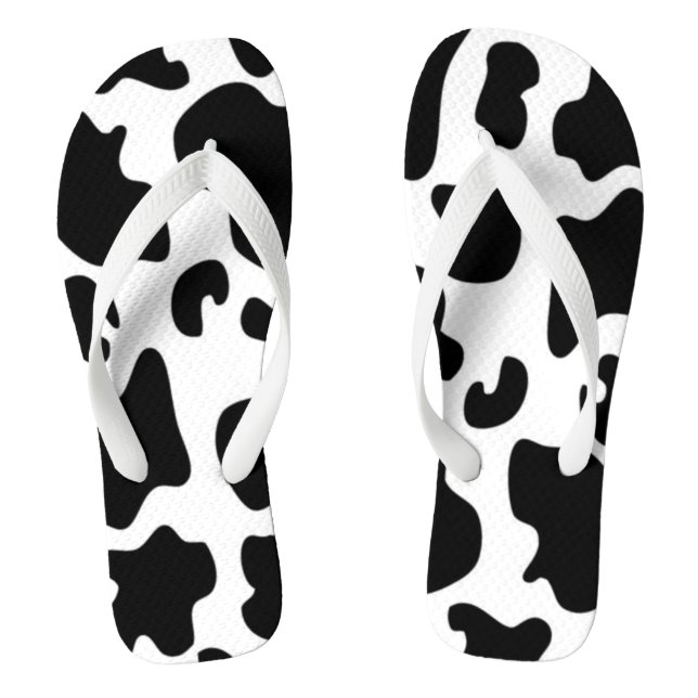 Tongs Impression de vache noire et blanche (Semelle)
