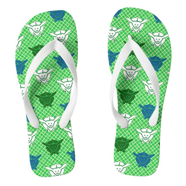 Tongs imprimé lapin japonais, vert, bleu et blanc (Semelle)