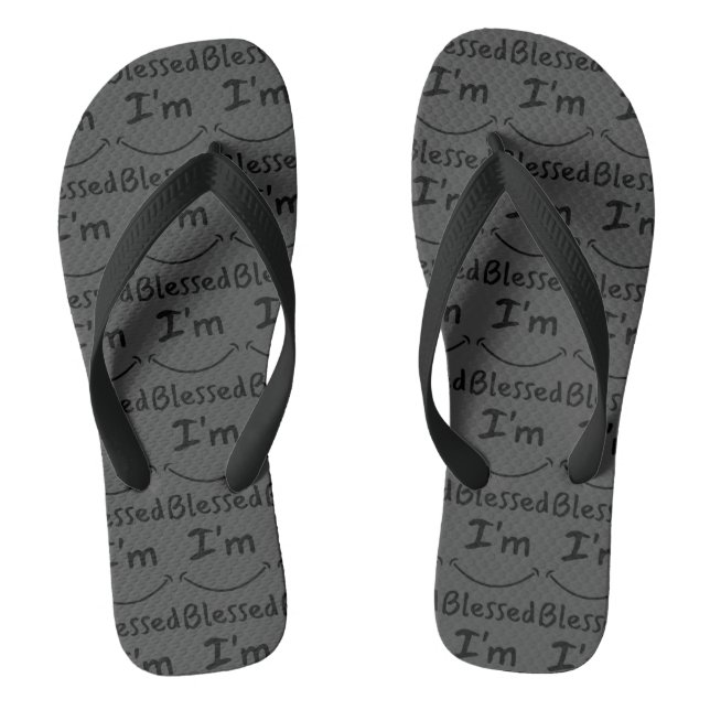 Tongs Je suis béni Biblique Smile G/B All-Over Unisex (Semelle)