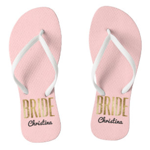 Tongs Jeune mariée chic d'or de Faux épousant