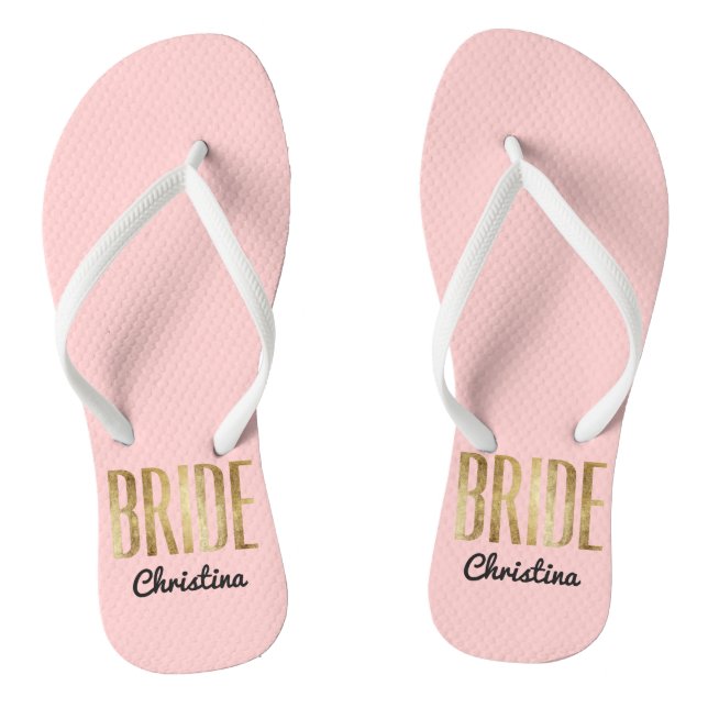Tongs Jeune mariée chic d'or de Faux épousant (Semelle)