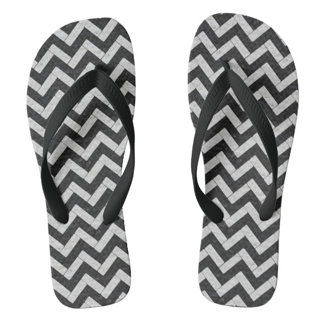 Tongs Joli noir blanc rayures de marbre jeter couverture (Semelle)