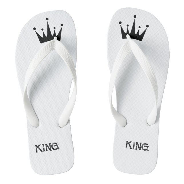 Tongs Jolie Couronne avec le roi Imprimé Texte-Sandales  (Semelle)