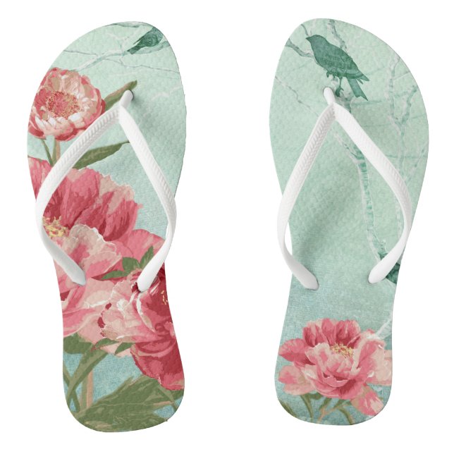 Tongs Jolie Fleur Rétro Bridesmaid Mariage Chintz (Semelle)