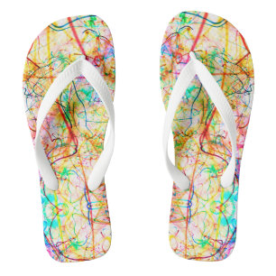 Tongs Jolies lignes abstraites colorées