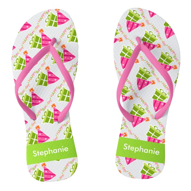 Tongs Joyeux anniversaire personnalisé (Semelle)