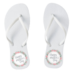 Tongs Joyeux Joyeux Fête des Mères Floral   Retourner le
