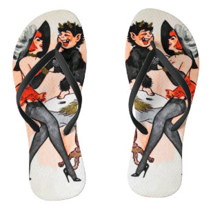 Tongs Joyeux Krampus avec Temptress Vintage Noël