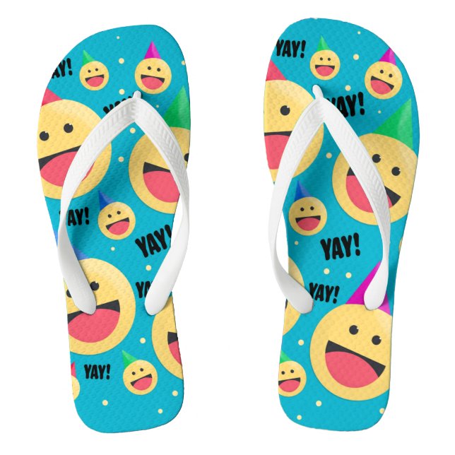 Tongs Joyeux YAY Emojis en Socles Casquettes du parti (Semelle)