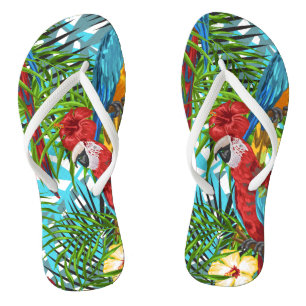 Tongs jungle verdoyante hawaïenne Feuilles tropicales et
