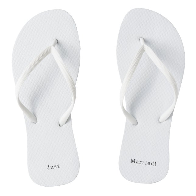 Tongs Just Maried Quote Wedding and Mariage Text (Semelle)