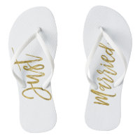 Juste Marié Gold Foil Brides Flip Flops