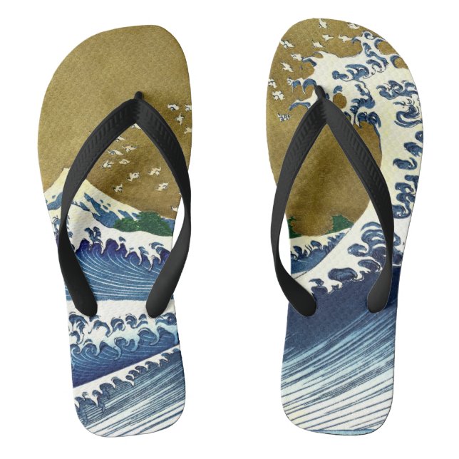 Tongs Katsushika Hokusai - Grande vague colorée (Semelle)