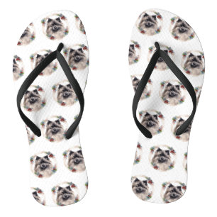 Tongs Keeshony Christmas Wreath Festive Pup