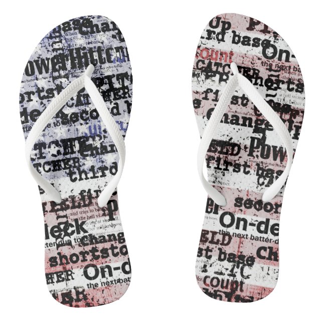 Tongs La gloire du baseball | Mots du drapeau américain  (Semelle)