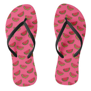 Tongs La pastèque d'été sur le Motif rose