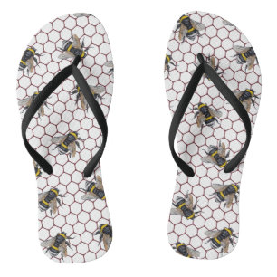 Tongs La ruche d'abeilles est blanche. Insecte des bourd