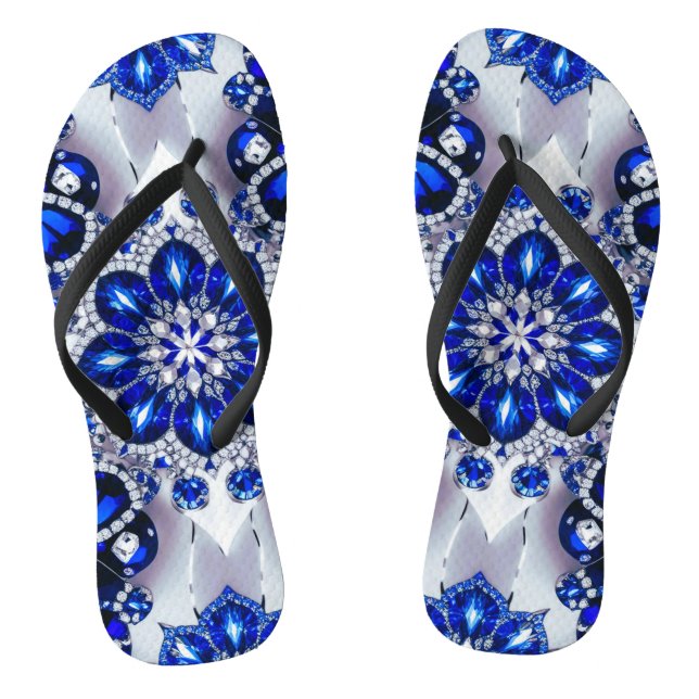 Tongs Lanières minces adultes aux couleurs Bleues Blance (Semelle)