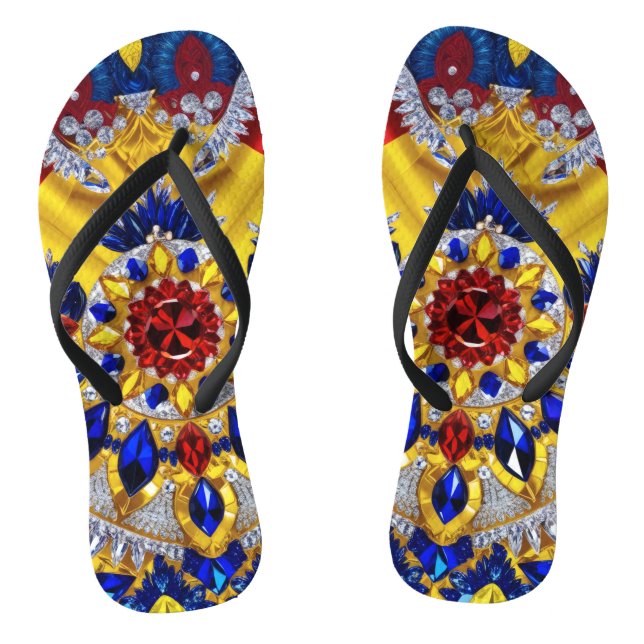 Tongs Lanières minces adultes aux couleurs roumaines (Semelle)
