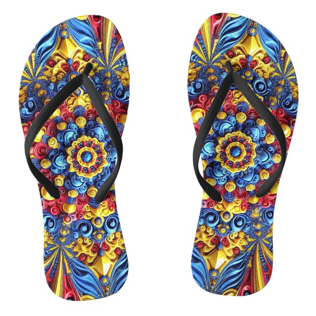 Tongs Lanières minces adultes aux couleurs roumaines (Semelle)