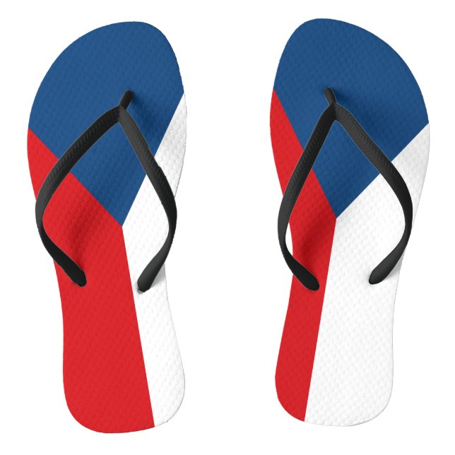 Tongs Lanières minces adultes avec drapeau de Czechia (Semelle)