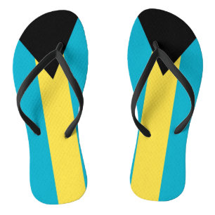 Tongs Lanières minces adultes avec drapeau des Bahamas
