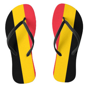 Tongs Lanières minces pour adultes avec drapeau de Belgi