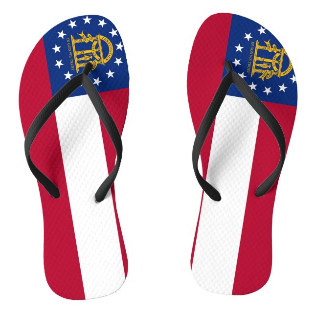 Tongs Lanières minces pour adultes avec Drapeau de Géorg (Semelle)