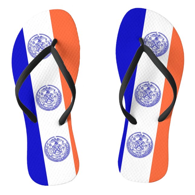 Tongs Lanières minces pour adultes avec drapeau de New Y (Semelle)