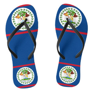 Tongs Lanières minces pour adultes avec drapeau du Beliz