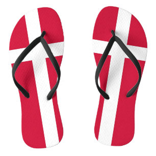 Tongs Lanières minces pour adultes avec drapeau du Danem