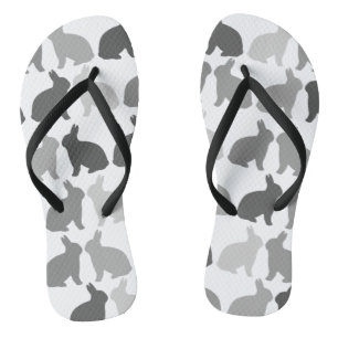 Tongs Lapin de Pâques Moderne Noir Blanc