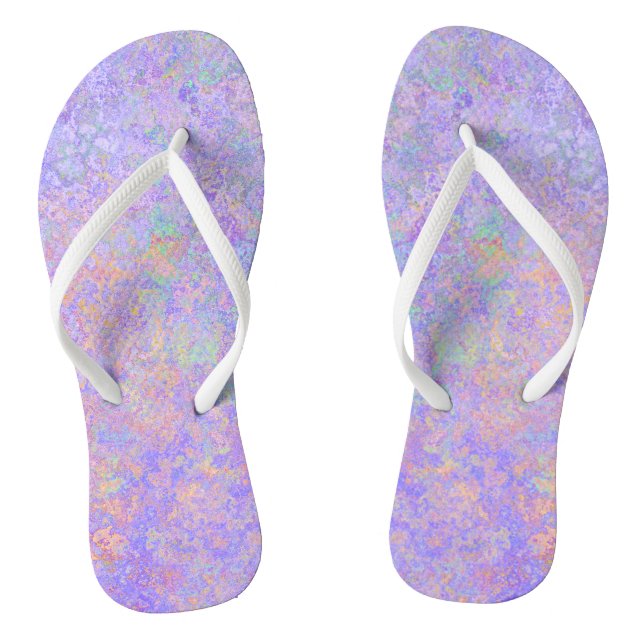 Tongs Lavande psychédélique Purple Neon Pastel Abstrait (Semelle)