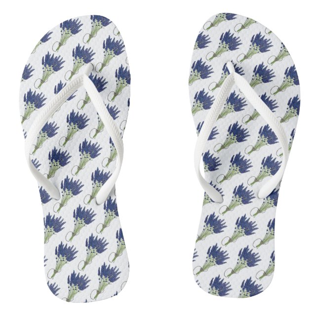 Tongs Lavandula Lavender Bouquet Floral Impression viole (Semelle)