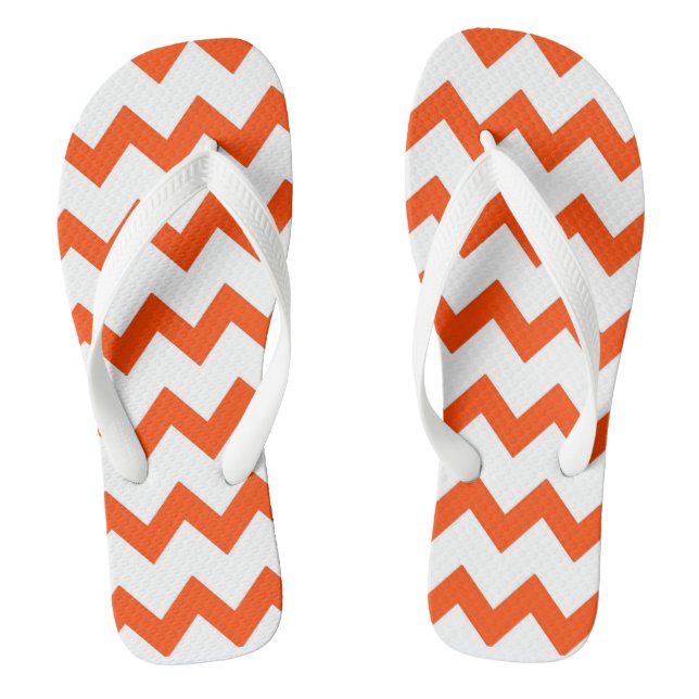 Tongs Le chevron design orange et blanc du zigzag (Semelle)