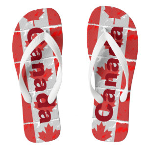 Tongs Le drapeau canadien avec le Canada a imprimé en