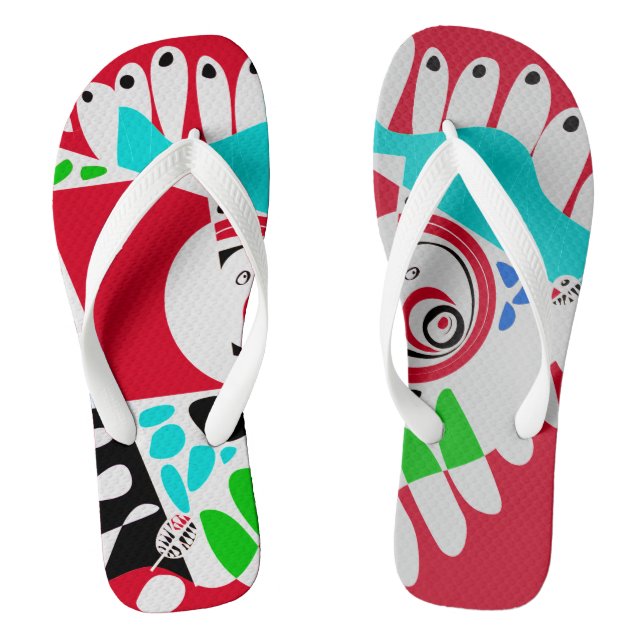 Tongs Le nid d’oiseaux - Crimson Red Grey (Semelle)