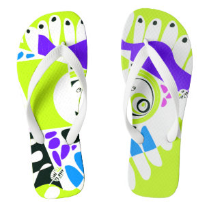 Tongs Le nid d'oiseaux - Vert citron vert blanc