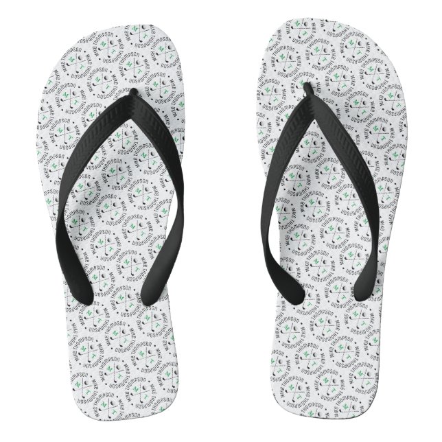 Tongs Le nom personnalisé du Motif de Monogram Golfer (Semelle)