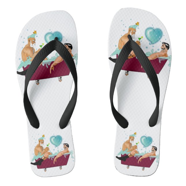 Tongs Les deux hommes gays de SlipperyJoe aiment la baig (Semelle)