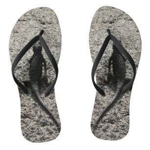 Tongs Lézard noir