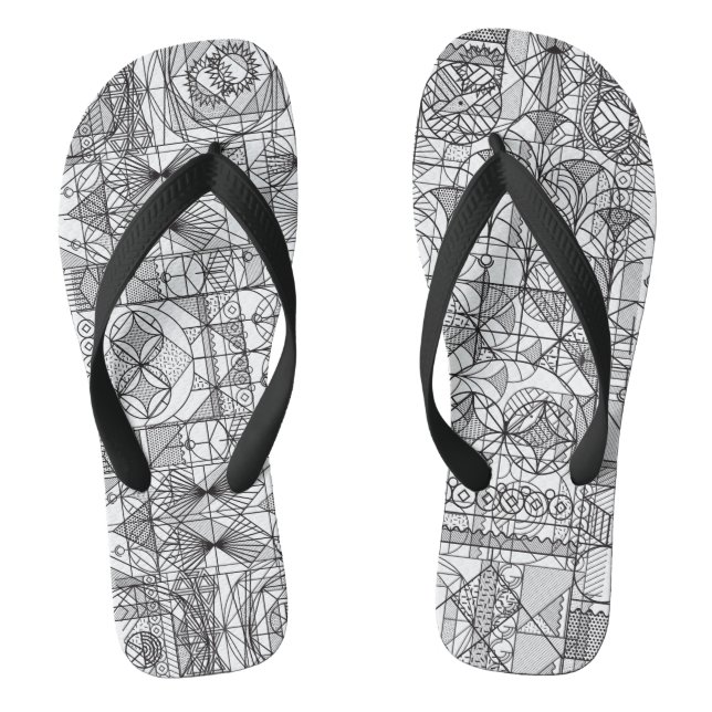 Tongs Ligne de symétrie Art Déco Flops Motif (Semelle)
