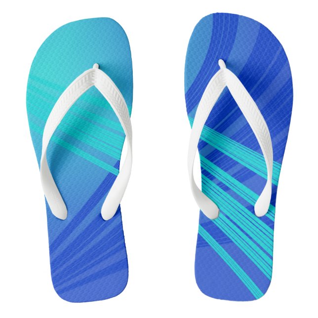Tongs Lignes Abstraites bleues et Turquoises (Semelle)