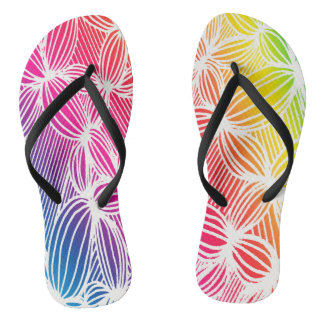 Tongs Lignes arc-en-ciel courbes