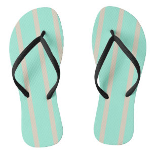 Tongs Lignes rayées bleu pastel clair et gris