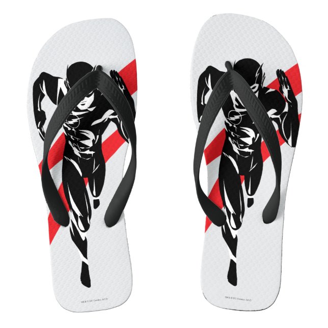 Tongs Ligue de Justice | Flash Running Noir Pop Art (Semelle)