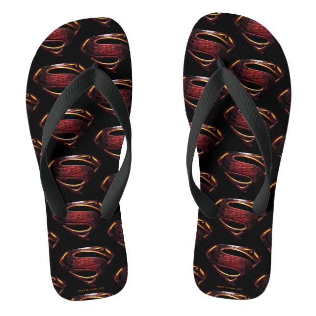 Tongs Ligue de Justice | Symbole de superman métallique (Semelle)