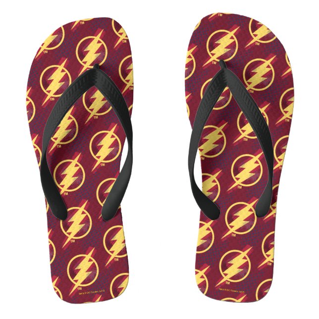 Tongs Ligue de Justice | Symbole Flash brosse et demi-to (Semelle)