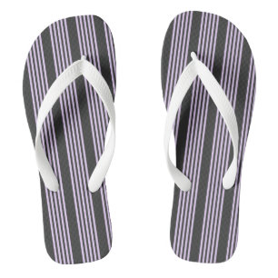 Tongs Lilac violet et charbon de bois cinq bandes motif